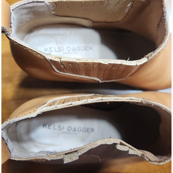 Kelsi Dagger Brooklyn Womens Block Heel Ankle Booties Brown Leather Size 6.5 - Picture 5 of 7